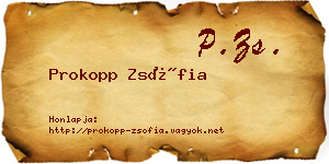 Prokopp Zsófia névjegykártya
