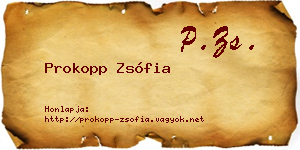 Prokopp Zsófia névjegykártya